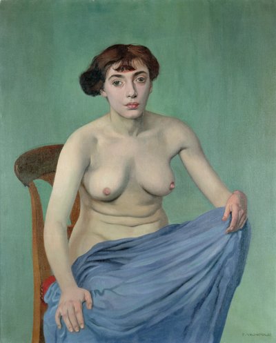 Desnudo en tela azul de Felix Edouard Vallotton